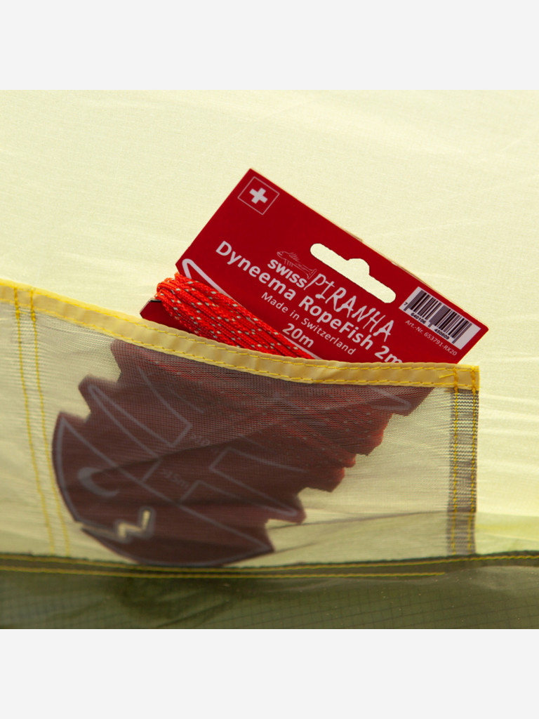 Ультралегкий шнур для оттяжек палаток SwissPiranha RopeFish Dyneema Red Reflex 2,0 мм / 20 м