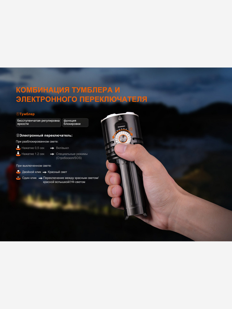 Фонарь светодиодный поисковый Fenix LR35R Pro, 10000 лм