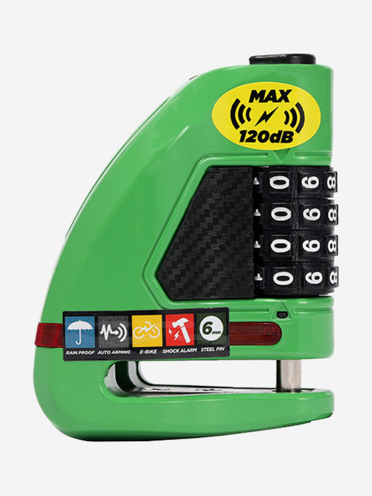 Велосипедный замок Ulac Air Alarm Combo Disc Lock Green