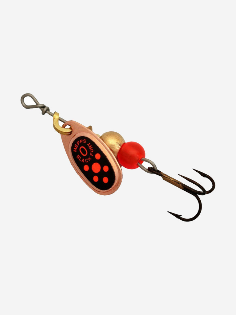 Блесна для рыбалки вертушка Mepps BLACK FURY 0, Copper/Orange, 1 штука