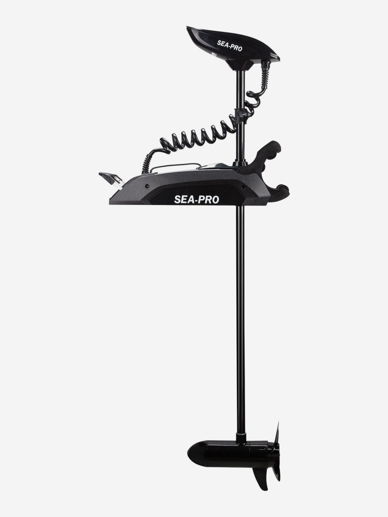 Лодочный носовой электромотор с функцией Якорь SEA-PRO 65L 54" GPS 12V Черный Комплект МАКСИМУМ: электромотор + предохранитель + компас + розетка + быстросъемная пластина