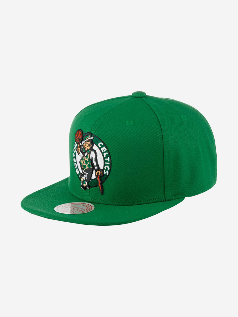 Бейсболка с прямым козырьком MITCHELL NESS HHSS5341-BCEYYPPPGREN Boston Celtics NBA