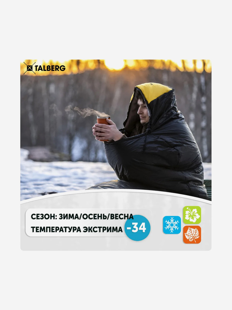 Спальный мешок KingCamp GRUNTEN -34C, левый