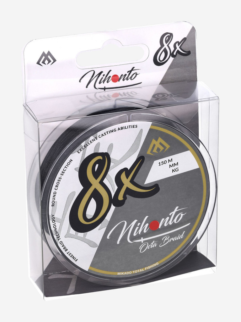 Плетеный шнур Mikado NIHONTO OCTA BRAID 0,16 black (150 м) - 12.90 кг.
