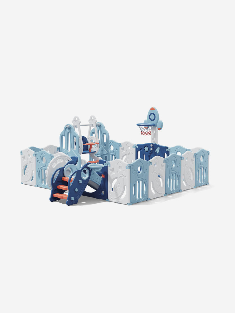 Манеж UNIX Kids SUPREME Space 200x200 Blue с качелями