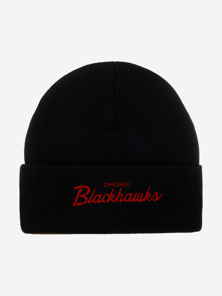 Шапка с отворотом MITCHELL NESS EU175-TEAMTALK-BLK Chicago Blackhawks NHL (черный)