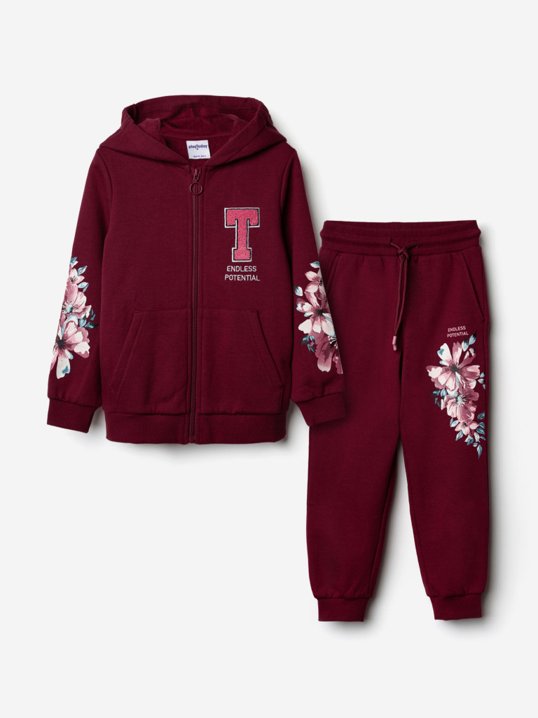 Комплект для девочки: толстовка, брюки PlayToday