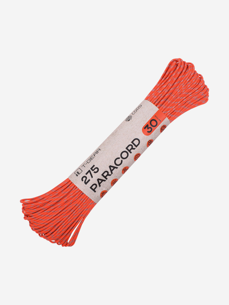 Паракорд 275 T-Gear x CORD nylon 30м световозвращающий (Neon Orange)