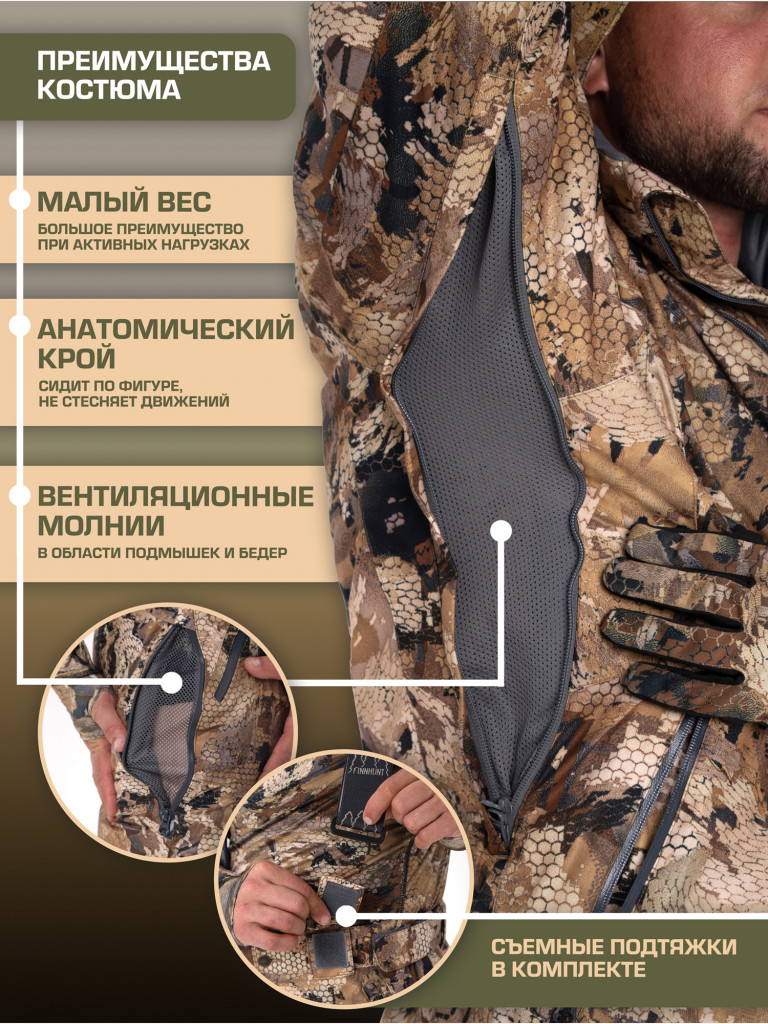 Костюм мужской охотничий FINNHUNT Reliable Padded March Camo