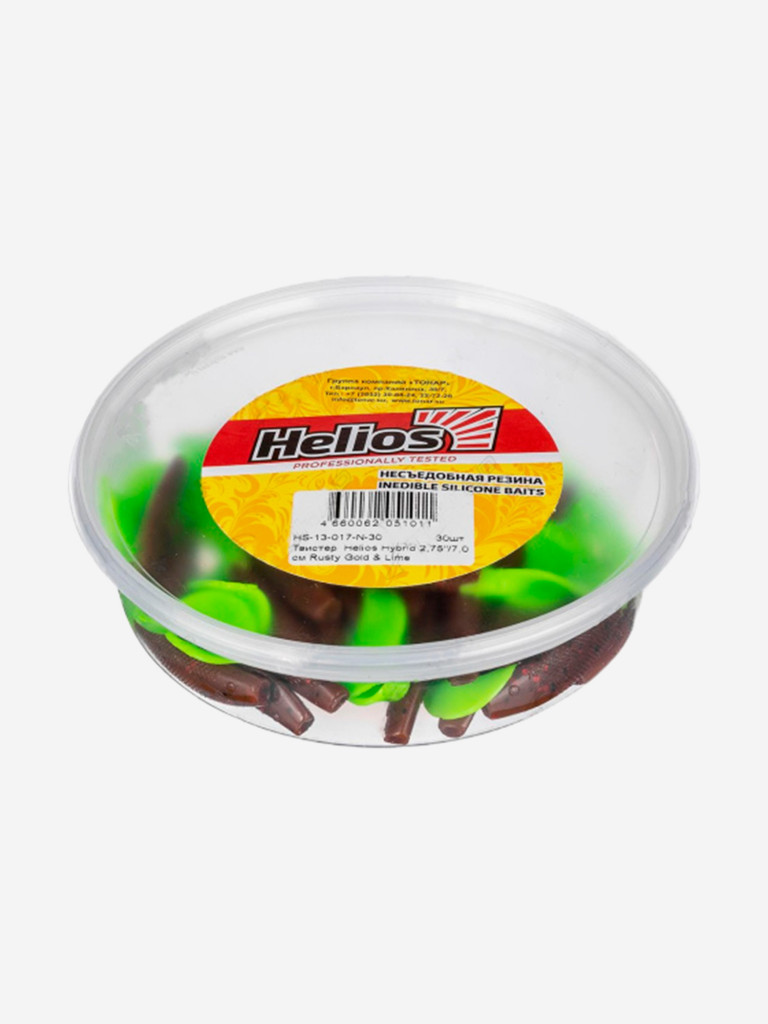 Мягкая приманка Helios Hybrid, 2,75'' / 7 см, Rusty Gold & Lime, 30 шт (HS-13-017-N-30)