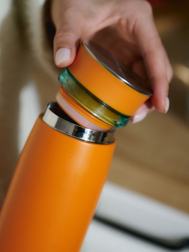 Термокружка Арктика 715 с ситечком 420 мл, оранжевая