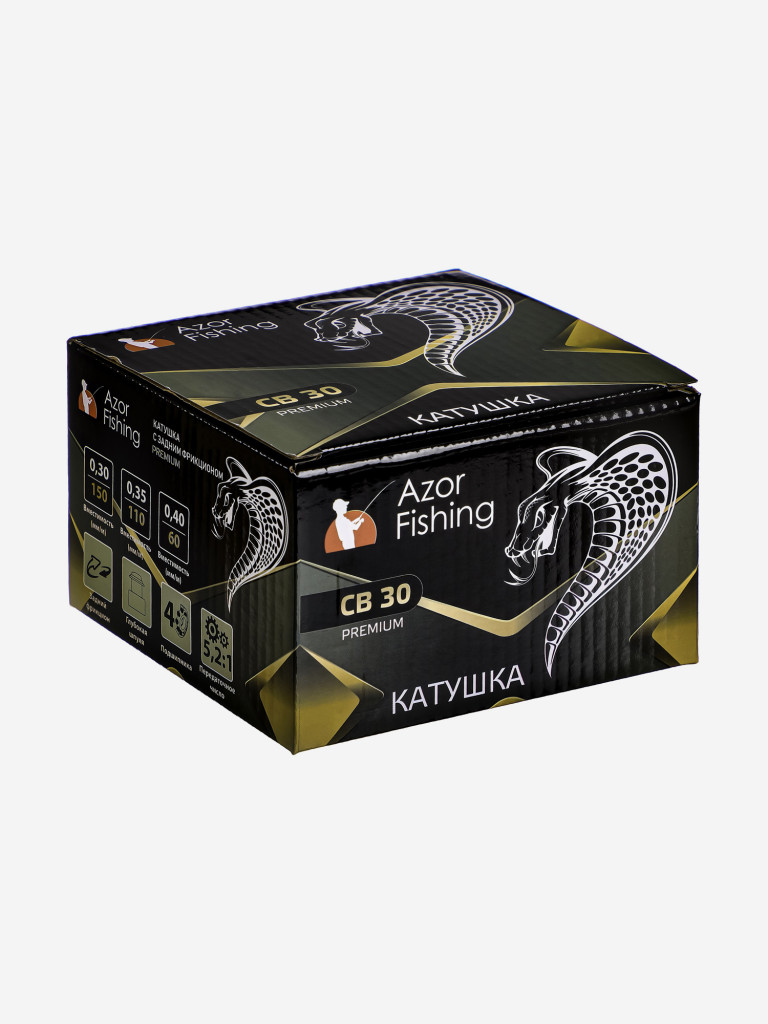 AZOR FISHING Катушка с задним фрикционом СB-30 Премиум, 4п.п, металл.шпуля