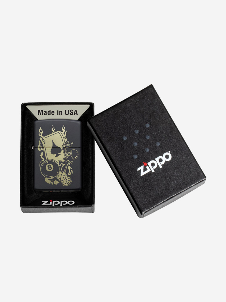 Зажигалка Zippo Gambling Design Black Matte
