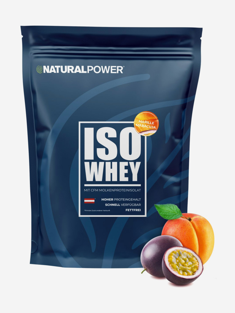 Изолят протеина Natural power 500 гр Абрикос-Маракуйя, Австрия