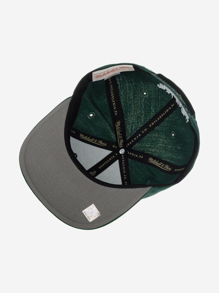 Бейсболка с прямым козырьком MITCHELL NESS HHSS3256-MBUYYPPPGREN Milwaukee Bucks NBA