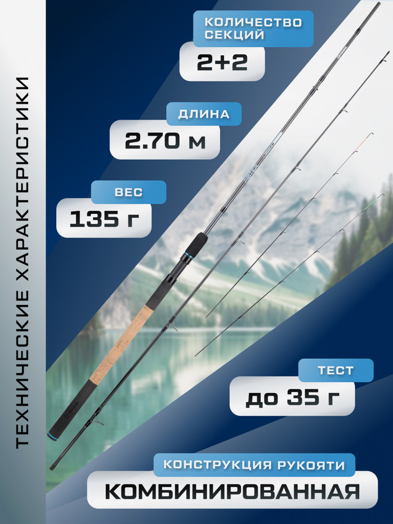 F-FISHING Удилище фидерное Aster Feeder 2,7м тест max 35г