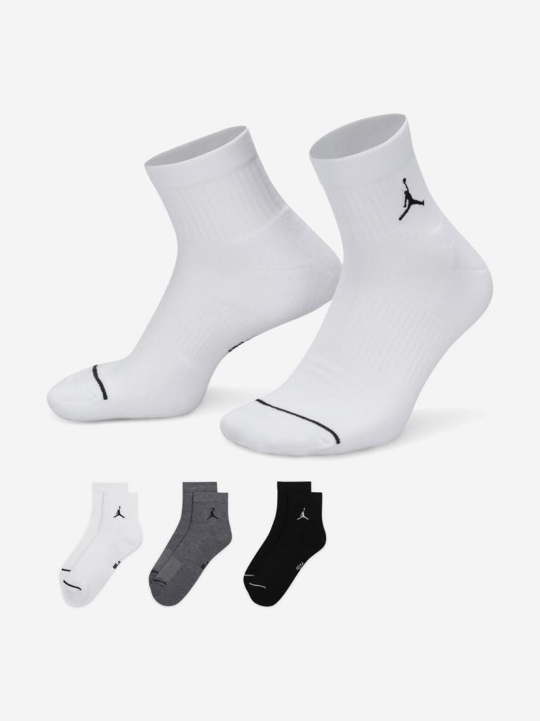 Носки высокие унисекс Nike U J EVERYDAY CUSH POLY ANKLE 3PR - 144 (Jordan)