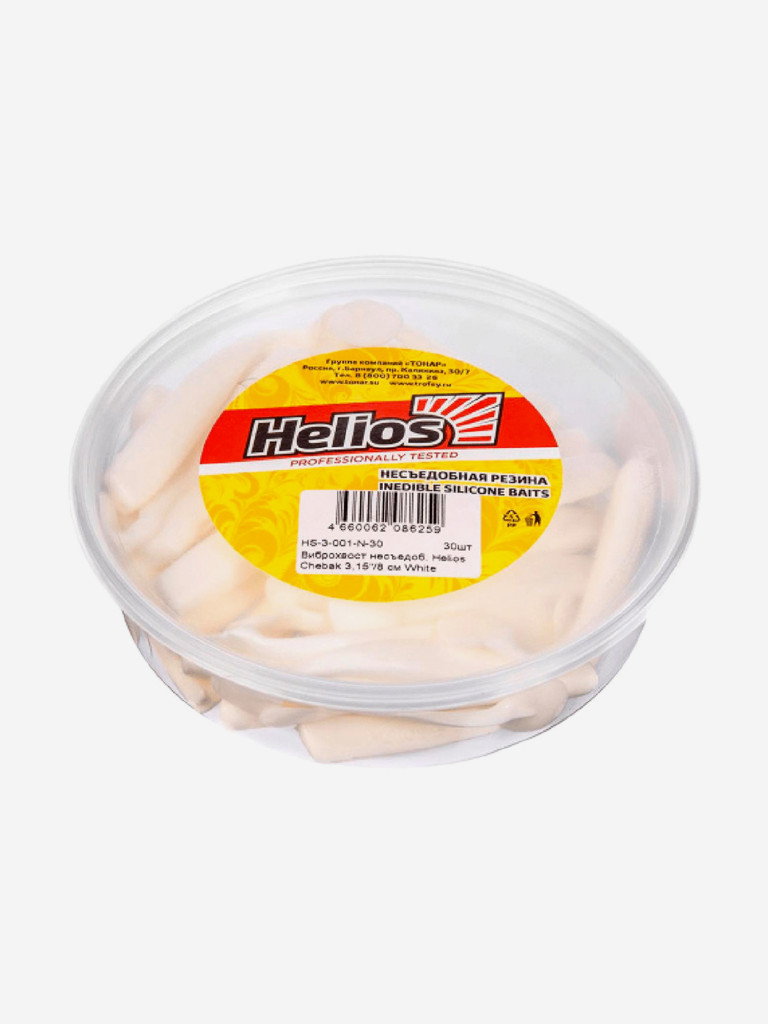 Мягкая приманка Helios Chebak, 3,15'' / 8 см, White, 30 шт (HS-3-001-N-30)