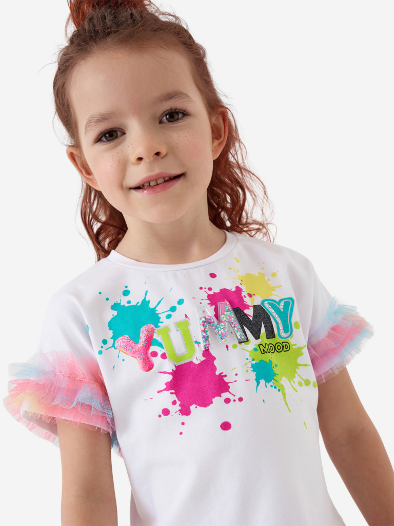 Комплект для девочек: футболка, юбка-шорты PlayToday