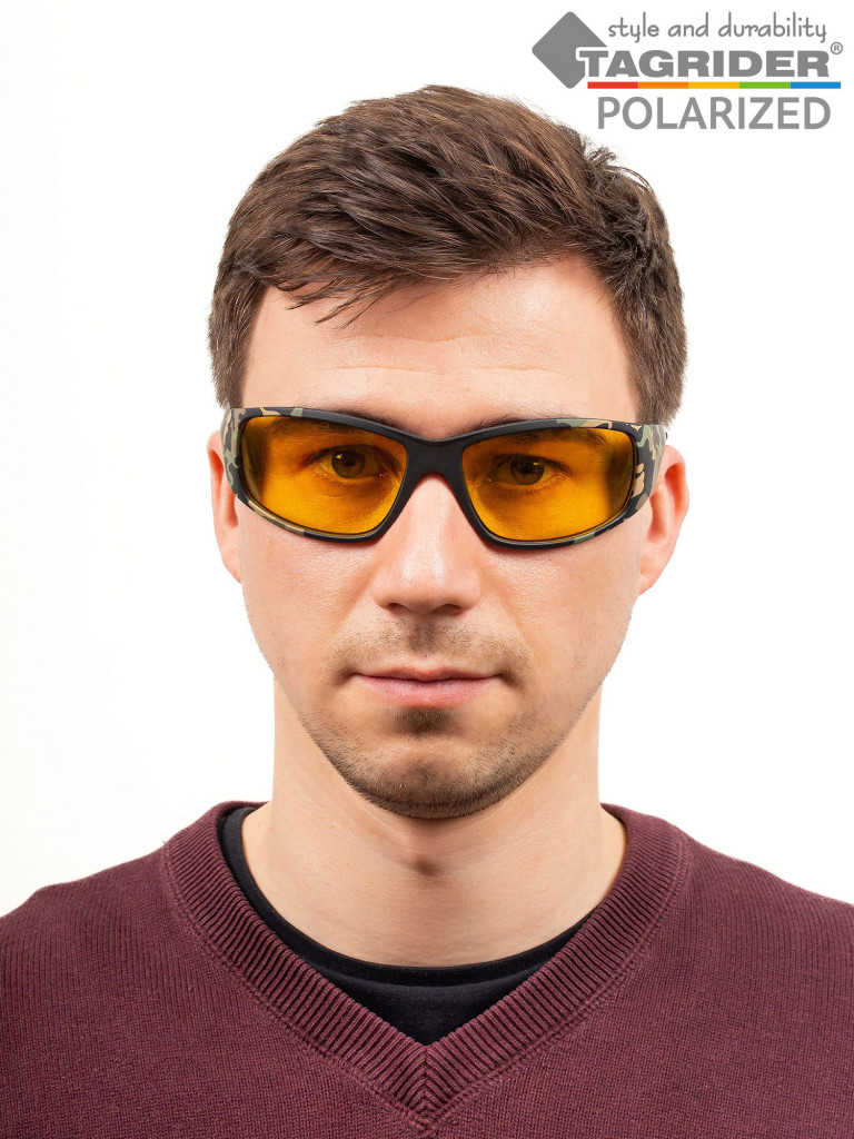 Очки поляризационные, солнцезащитные, антибликовые Tagrider в чехле N01-3 Yellow