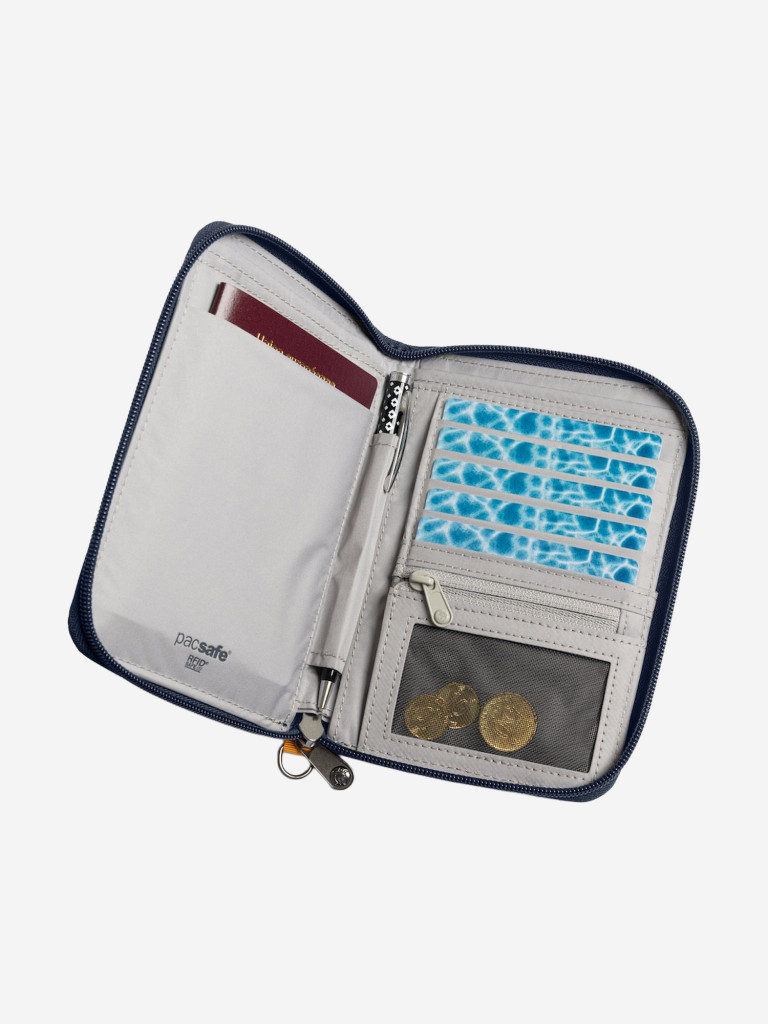 Портмоне для путешествий Pacsafe RFIDsafe compact travel organizer, Coastal Blue