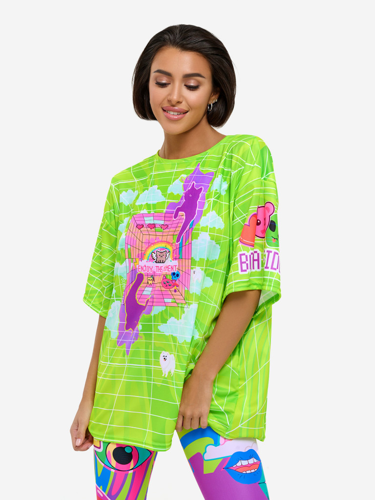 Футболка женская Bona Fide OVERSIZE T- shirt JOY "Green"