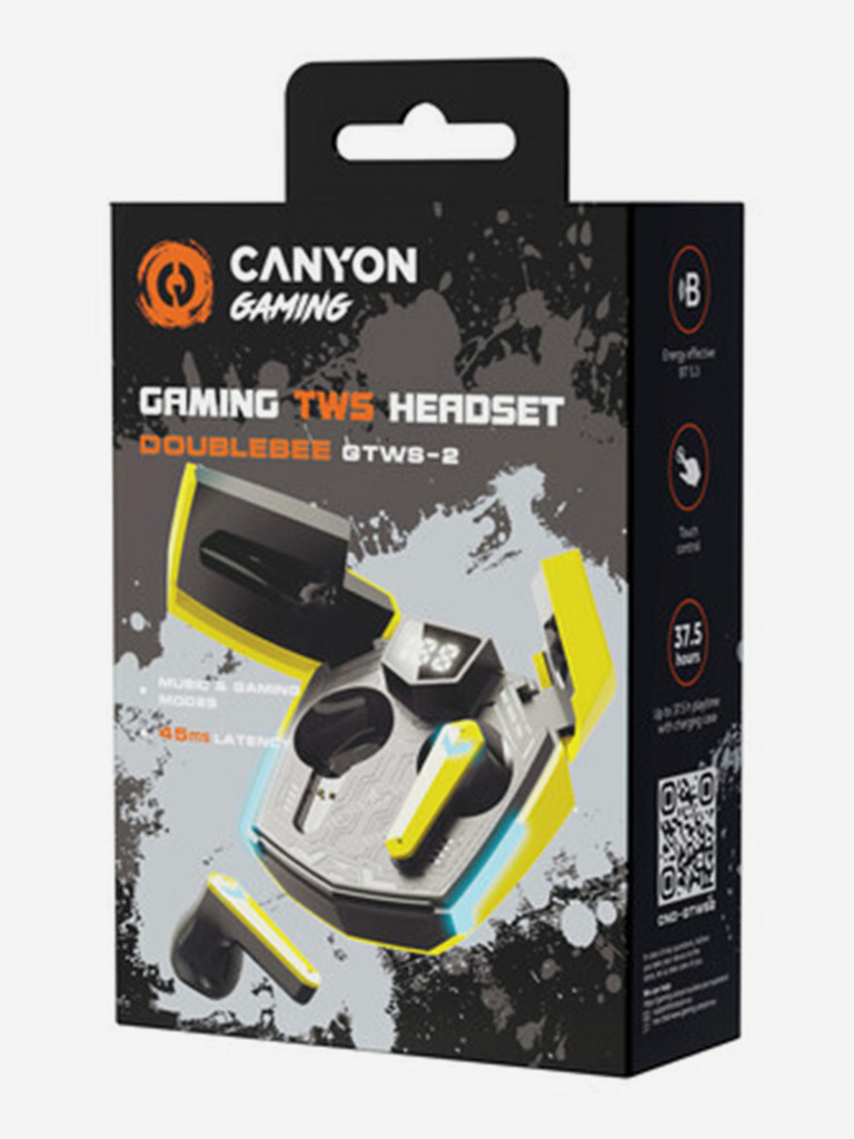 Наушникик TWS "DOUBLEBEE" CANYON CND-GTWS2, стереозвук, энергоэффективный Bluetooth 5.3.