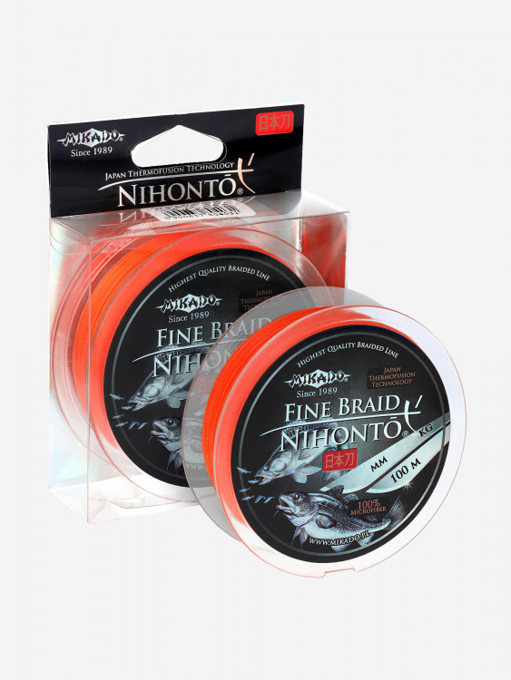 Плетеный шнур Mikado NIHONTO FINE BRAID 0,40 orange (100 м) - 34,90 кг.