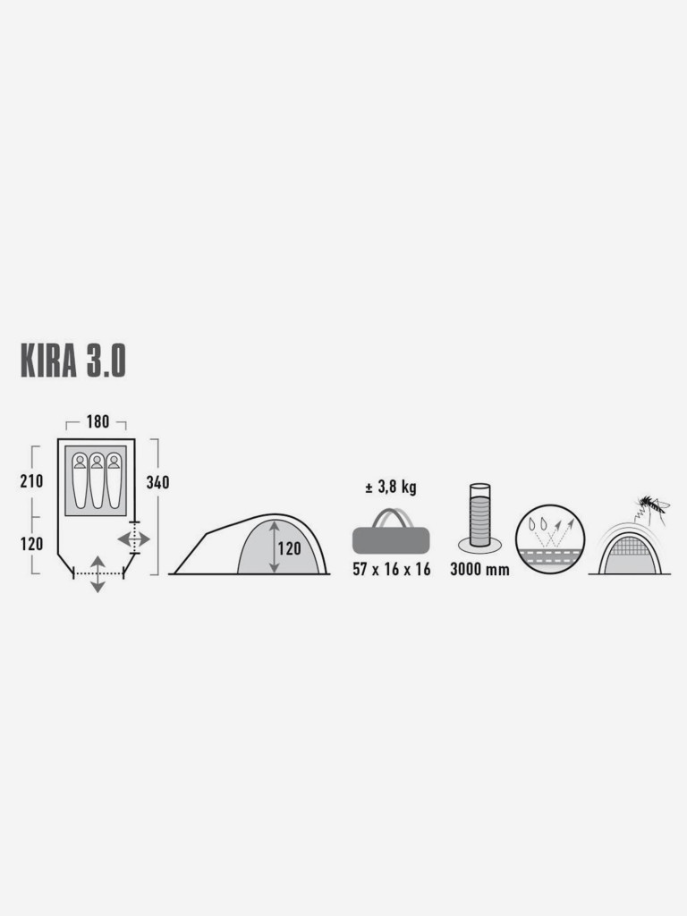 Палатка 3-местная High Peak Kira 3