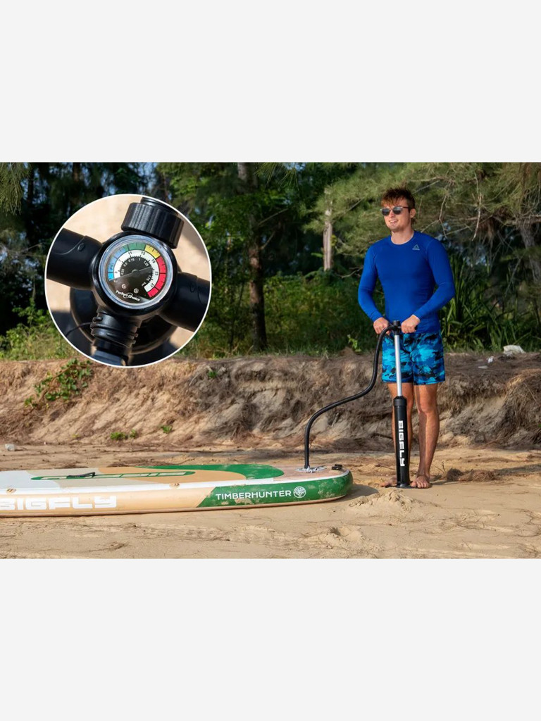 Надувная SUP-доска BIGFLY TIMBERHANTER WOOD STD 11" 335х86х15 см / Сапборд для отдыха на воде