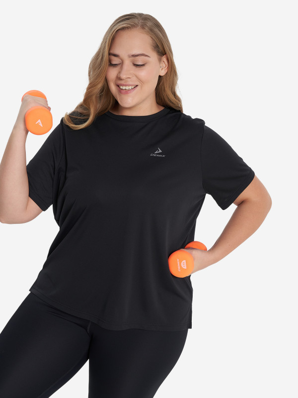 Футболка женская Demix, Plus Size арт. 130140 черный цвет — купить за 1299 руб., отзывы в интернет-магазине Спортмастер
