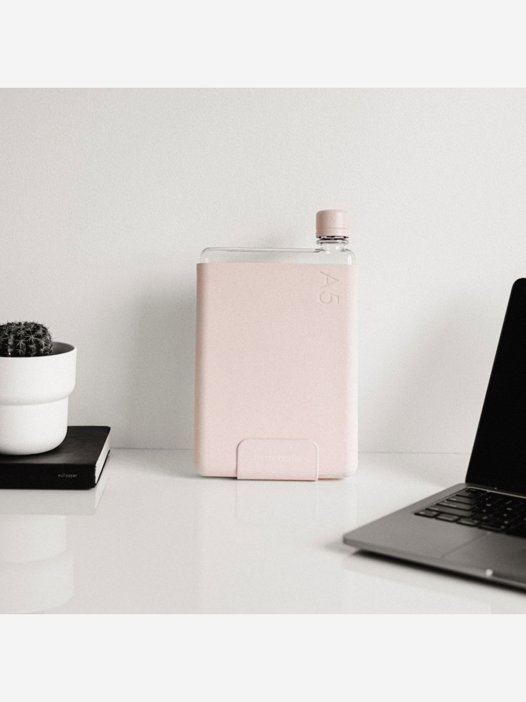 Бутылка с силиконовым чехлом Memobottle A5, розовый