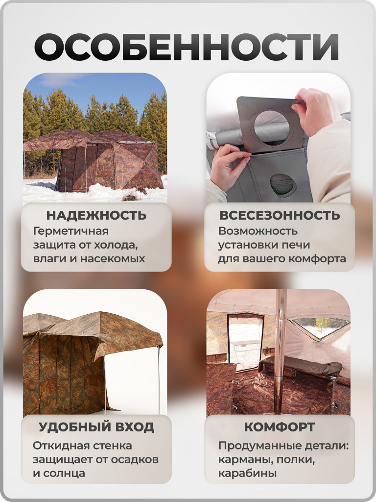 Палатка Пентагон Берег всесезонная зимняя палатка для рыбалки туристическая кемпинговая