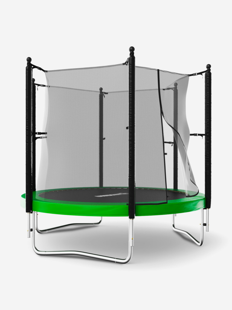 Батут каркасный UNIX Line Simple 8 ft Green с внутренней защитной сеткой, общий диаметр 244 см, до 140 кг
