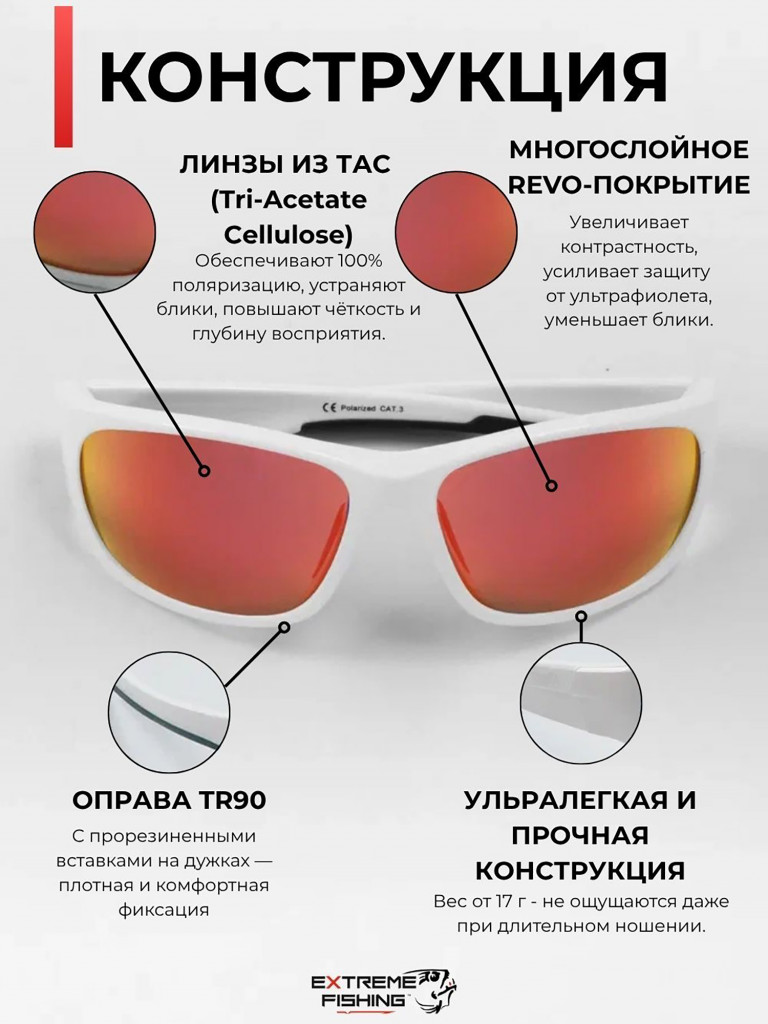 Очки поляризационные солнцезащитные Extreme Fishing Addiction ADD-315