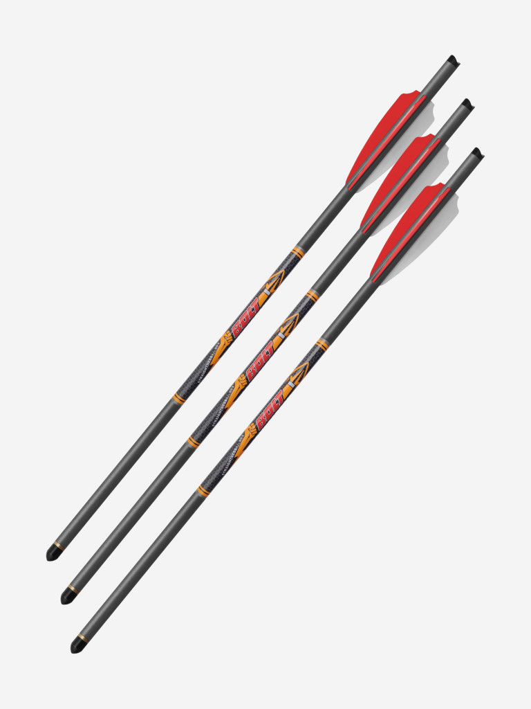 Стрела арбалетная карбоновая Centershot Bolt 16", оперение Q2i Fusion X-2 3", латунный инсерт (3шт.)