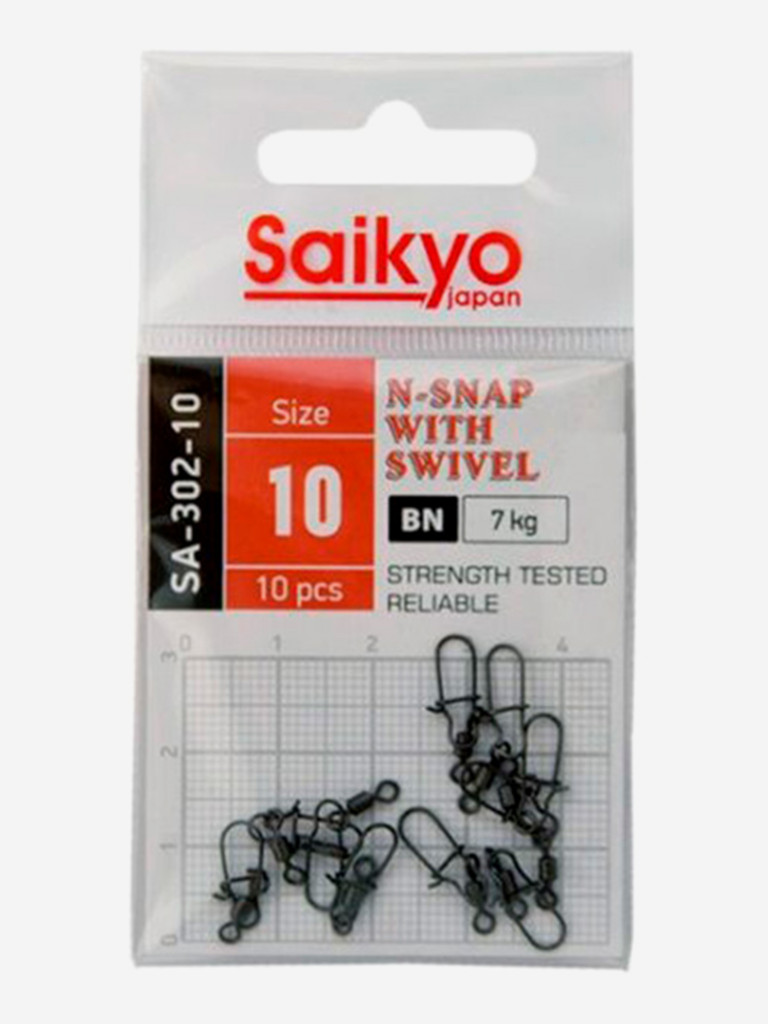 Вертлюг с застежкой Saikyo SA-302-10 (2 упаковки по 10 штук)