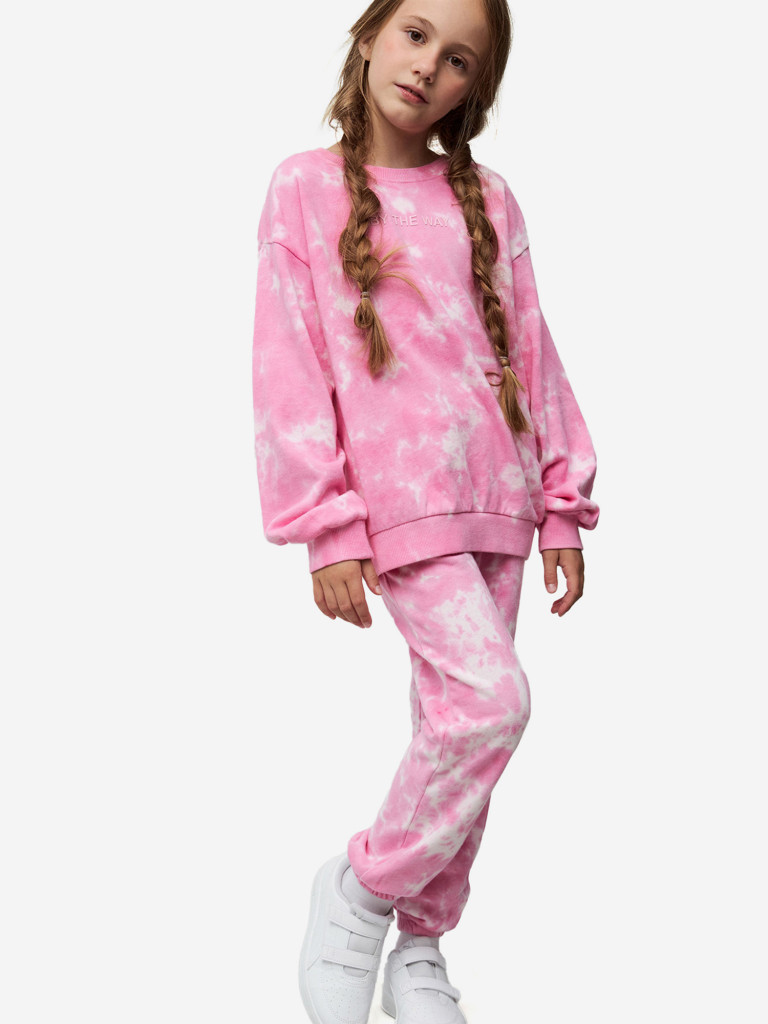 Свитшот с принтом tie dye для девочек TOTTI KIDS