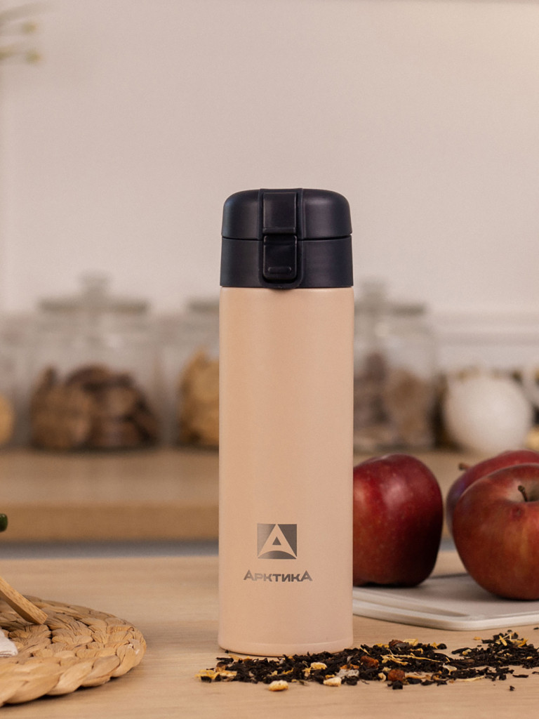 Термокружка вакуумная Арктика, 470 мл, со съемным ситечком, песок