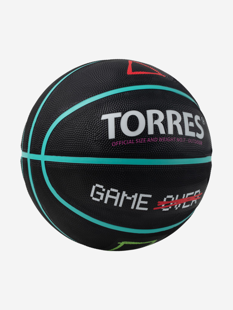 Мяч баскетбольный TORRES Game Over B023117, р.7, резина, нейлон. корд, бут.  кам., черный