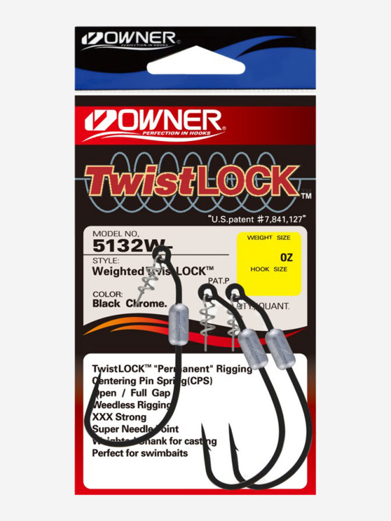 Крючок OWNER Weighted Twist Lock BC №4/0 3шт