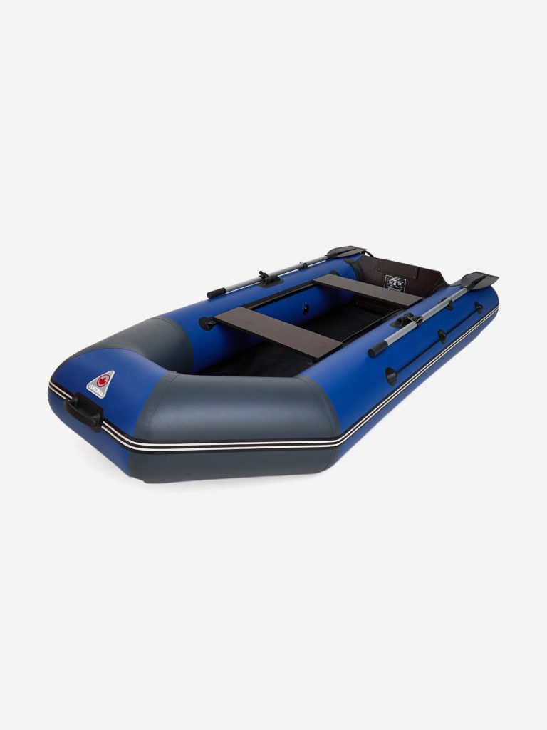 Лодка ПВХ надувная под мотор Yukona 280 TLЛЮКС двухместная для рыбалки с жестким дном. сине-серый