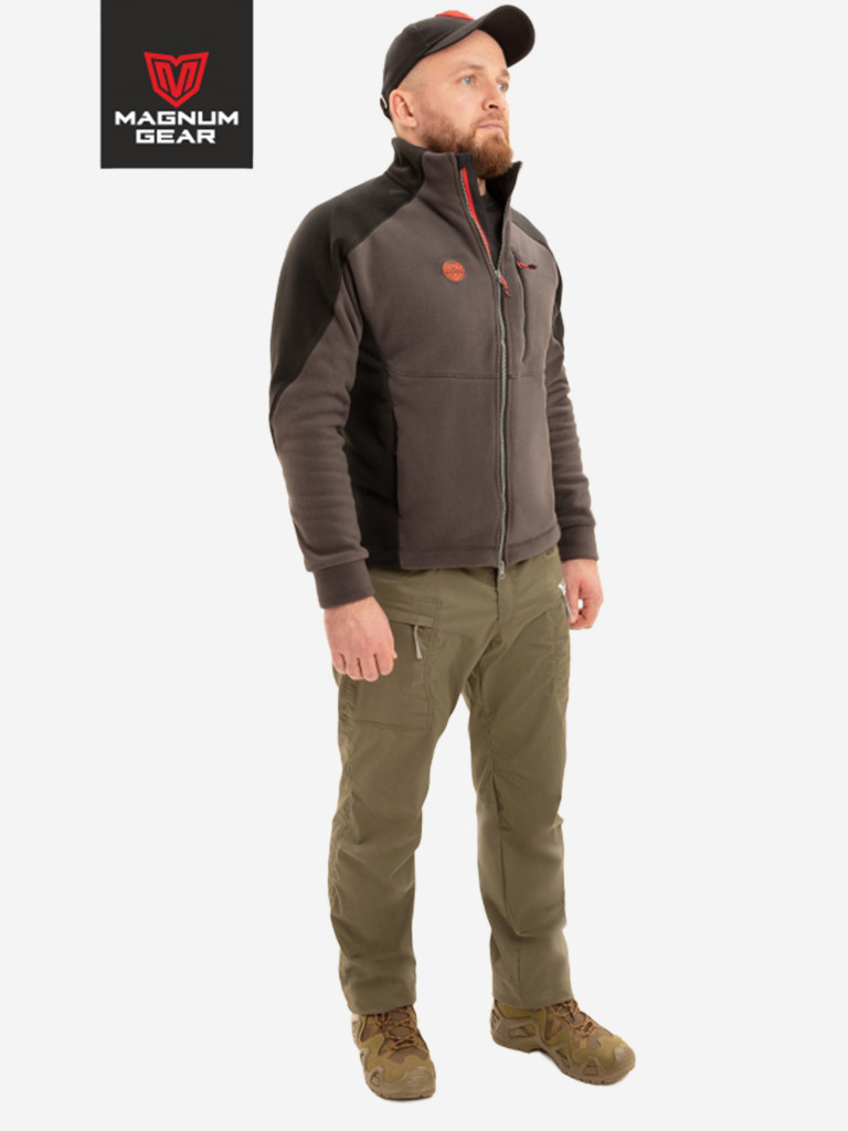 Толстовка флисовая для рыбалки и охоты MAGNUM GEAR NORD графит/черный