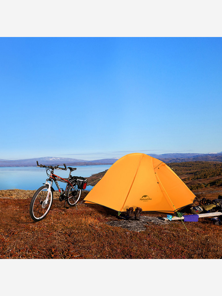 Палатка 1-местная Naturehike Spider 1 Cycling, нейлон 20 D, футпринт, оранжевая