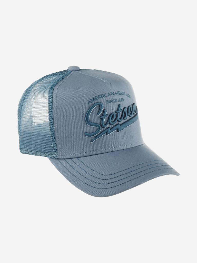 Бейсболка с сеточкой STETSON 7751171 TRUCKER CAP AMERICAN HERITAGE CLASSIC (голубой)