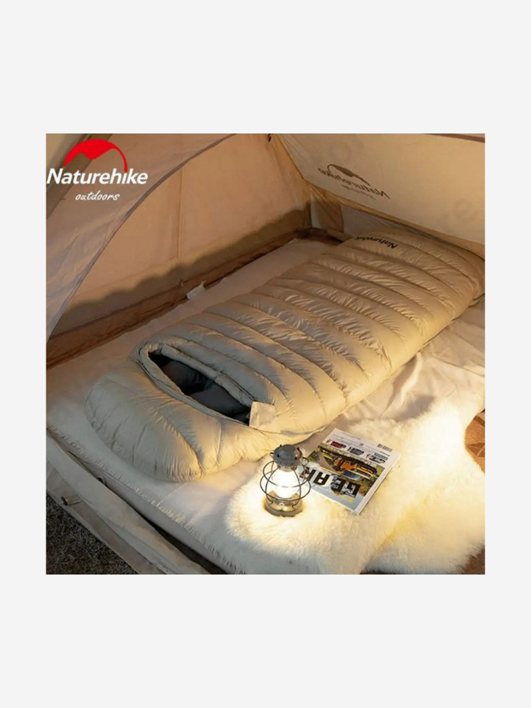 Мешок спальный Naturehike CW1000, 220х80 см, (правый) (ТК: -5C), бежевый