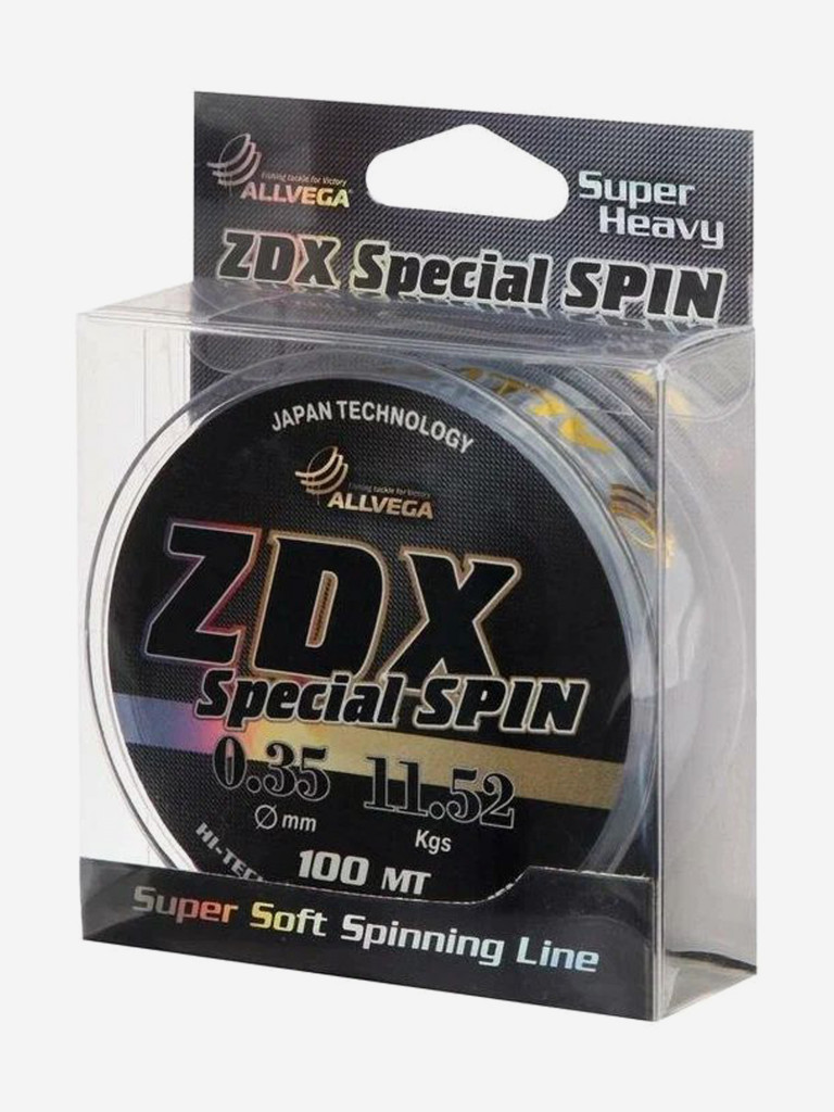 Леска монофильная ALLVEGA "ZDX Special Spin" 100м 0,35мм (11,52кг) светло-серая