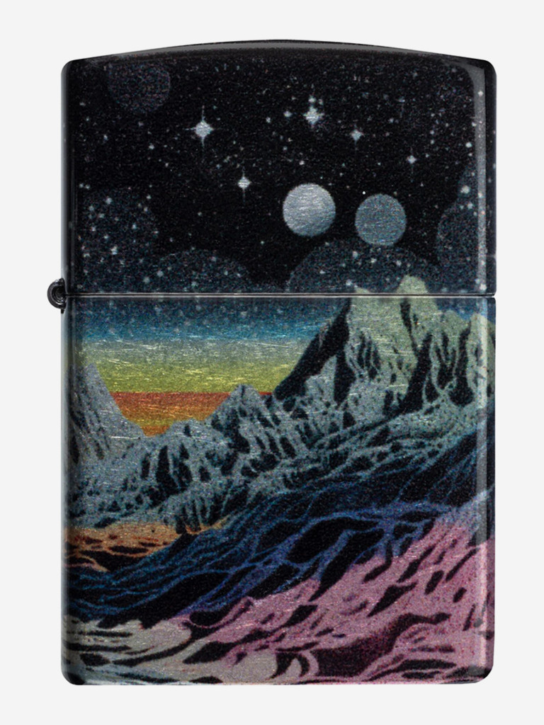 Зажигалка бензиновая ветроустойчивая Zippo Space in Color Design 540 Tumbled Chrome