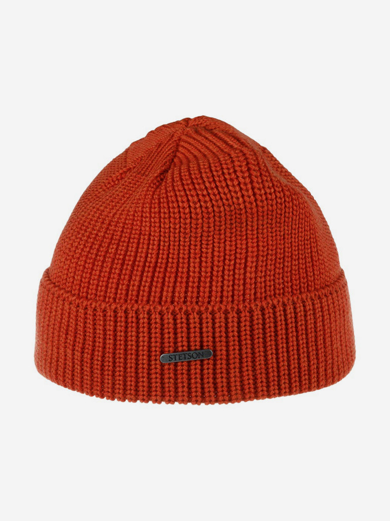 Шапка с отворотом STETSON 8599345 BEANIE MERINO (оранжевый)