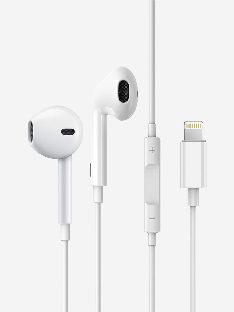 Проводные наушники с микрофоном AW-03 Lightning, 1.3 м, Bluetooth 5.4